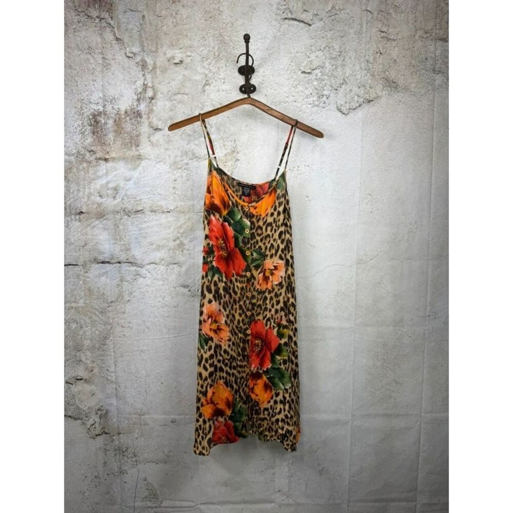 Y2K inspired Leopard Floral Slip Dress – Boho Statement Dress